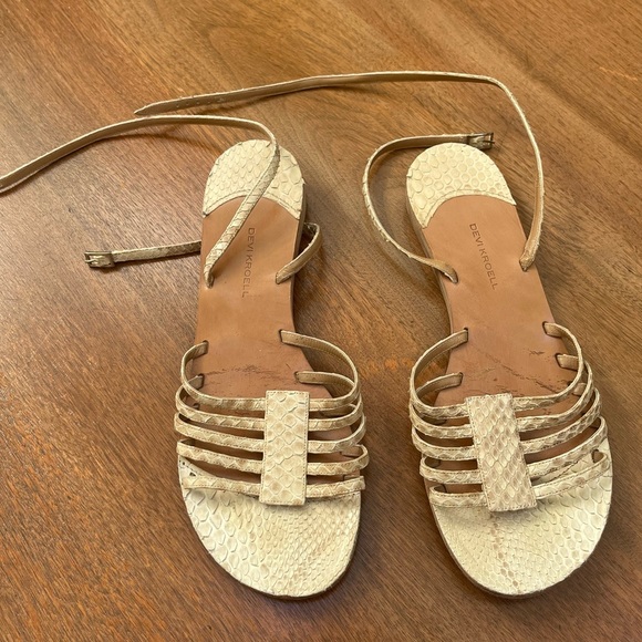 Devi Kroell Beige Python Sandals - Picture 4 of 6